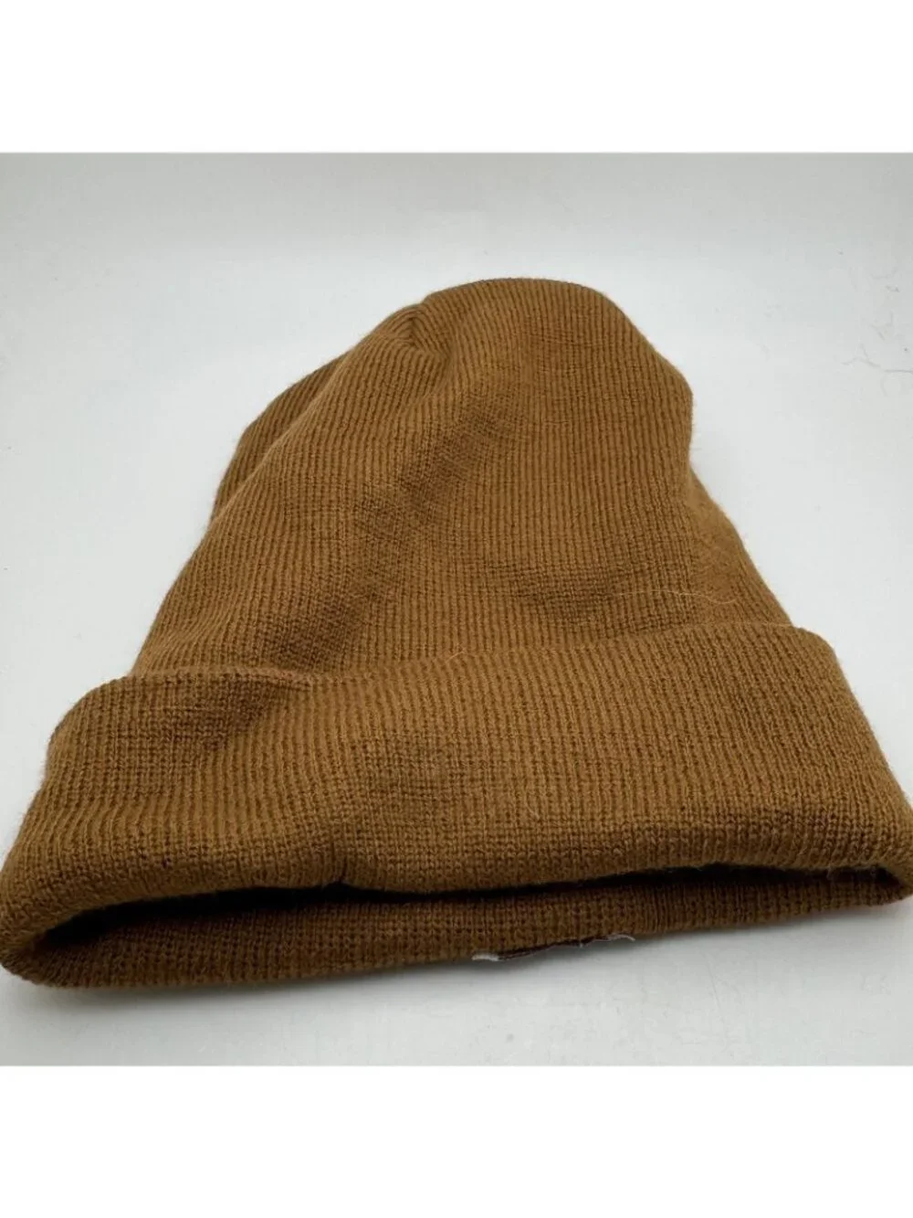 Carhartt Youth Boys Knit Beanie Hat One Size Brown Acrylic Cuffed Logo Patch